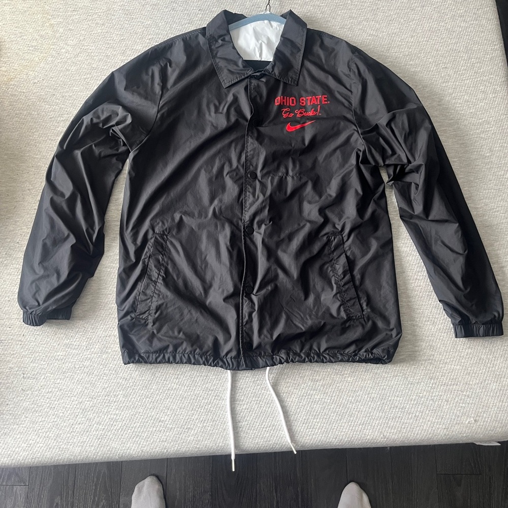 Nike Black and Red Ohio State Windbreaker